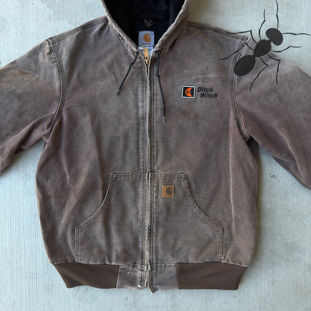Vintage Carhartt J25 CHT brown hooded work wear jacket - Picture 3 of 8